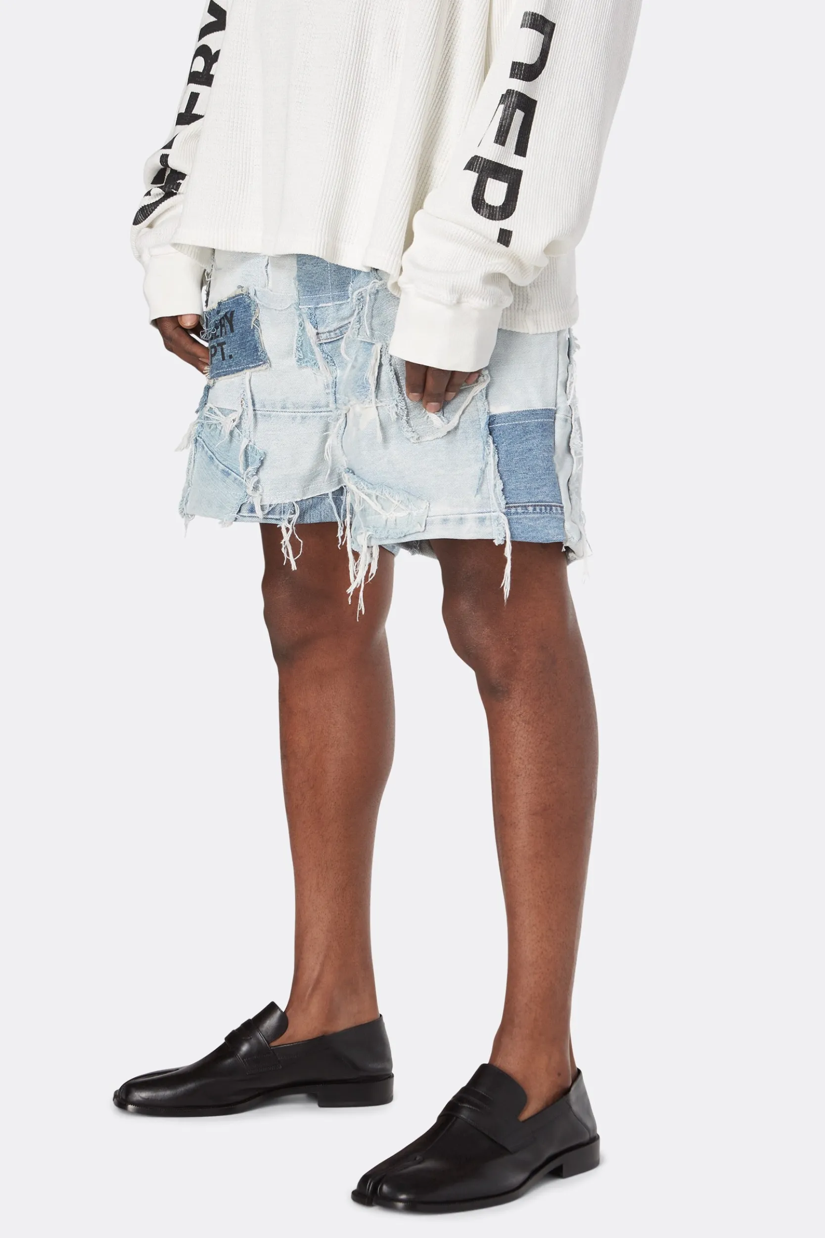 PATCHWORK DENIM ZUMA SHORTS