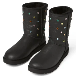 UGG GALLERY DEPT CLASSIC SHORT BLACK LEATHER